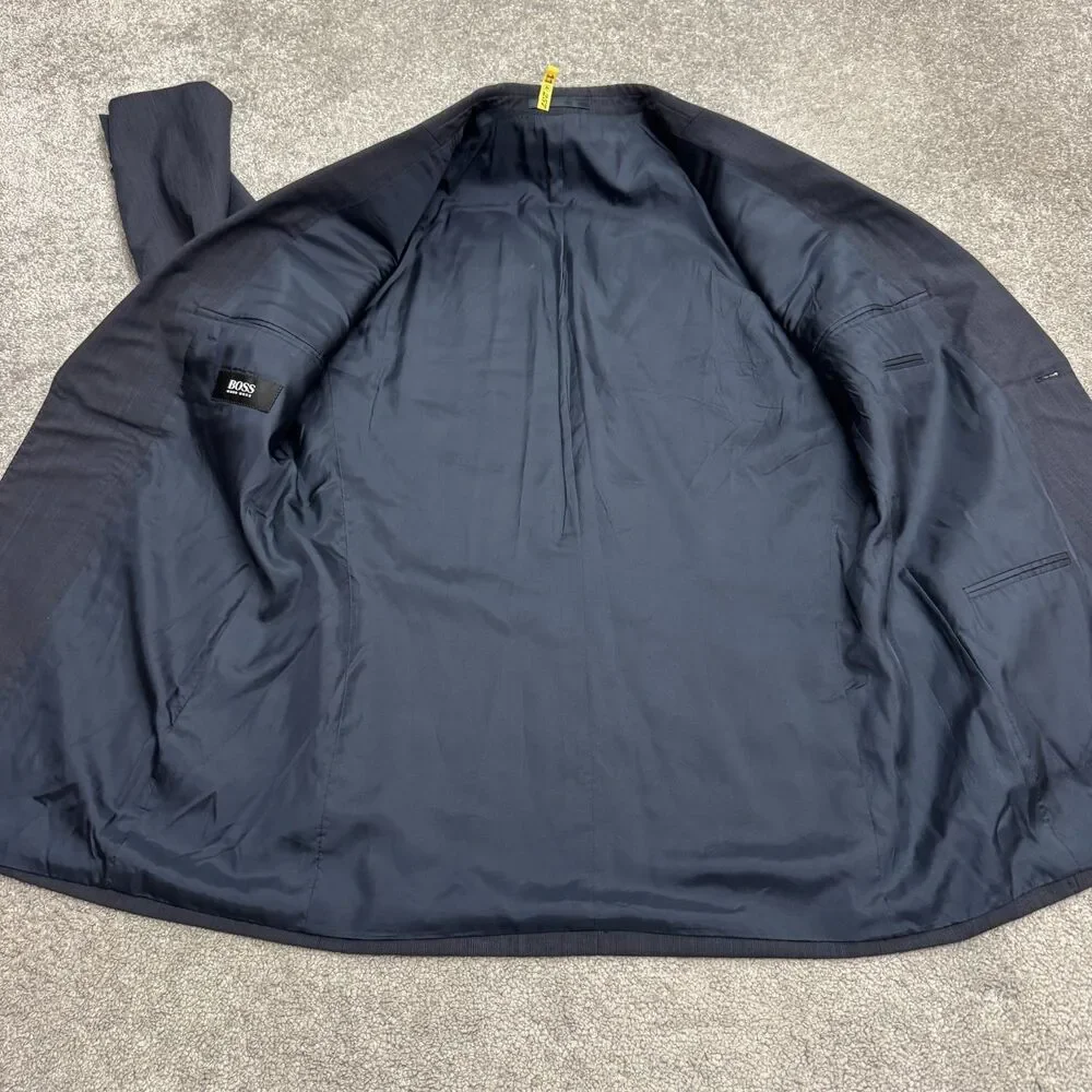 Hugo Boss Apollon Olymp Suit Blazer Jacket Men 40R Navy Blue Virgin Blue Classic